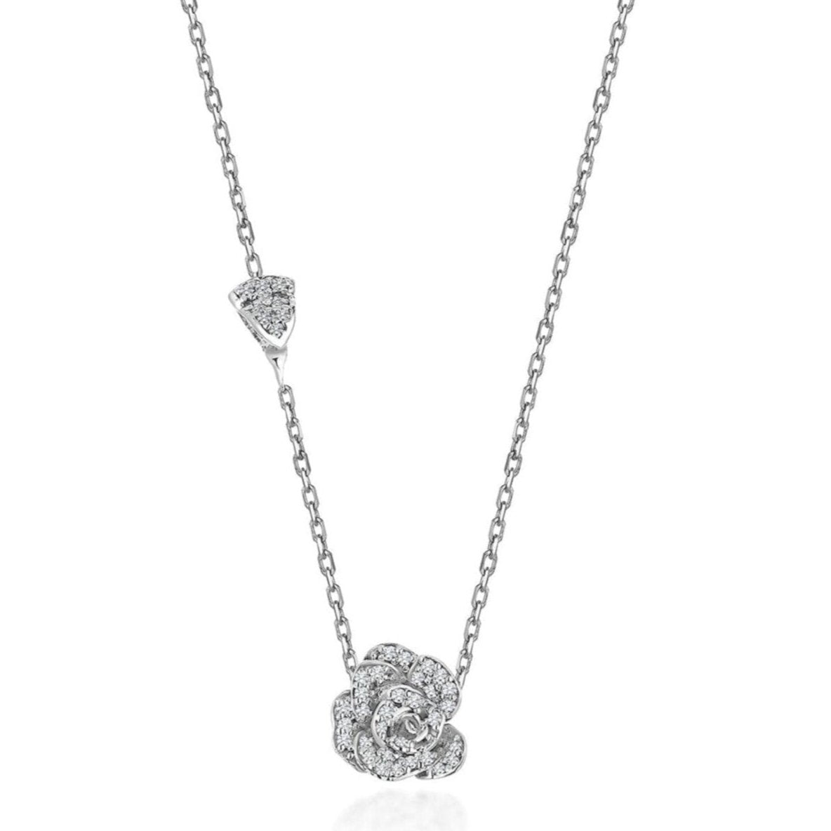 Rose And Thorn Necklace With Diamonds