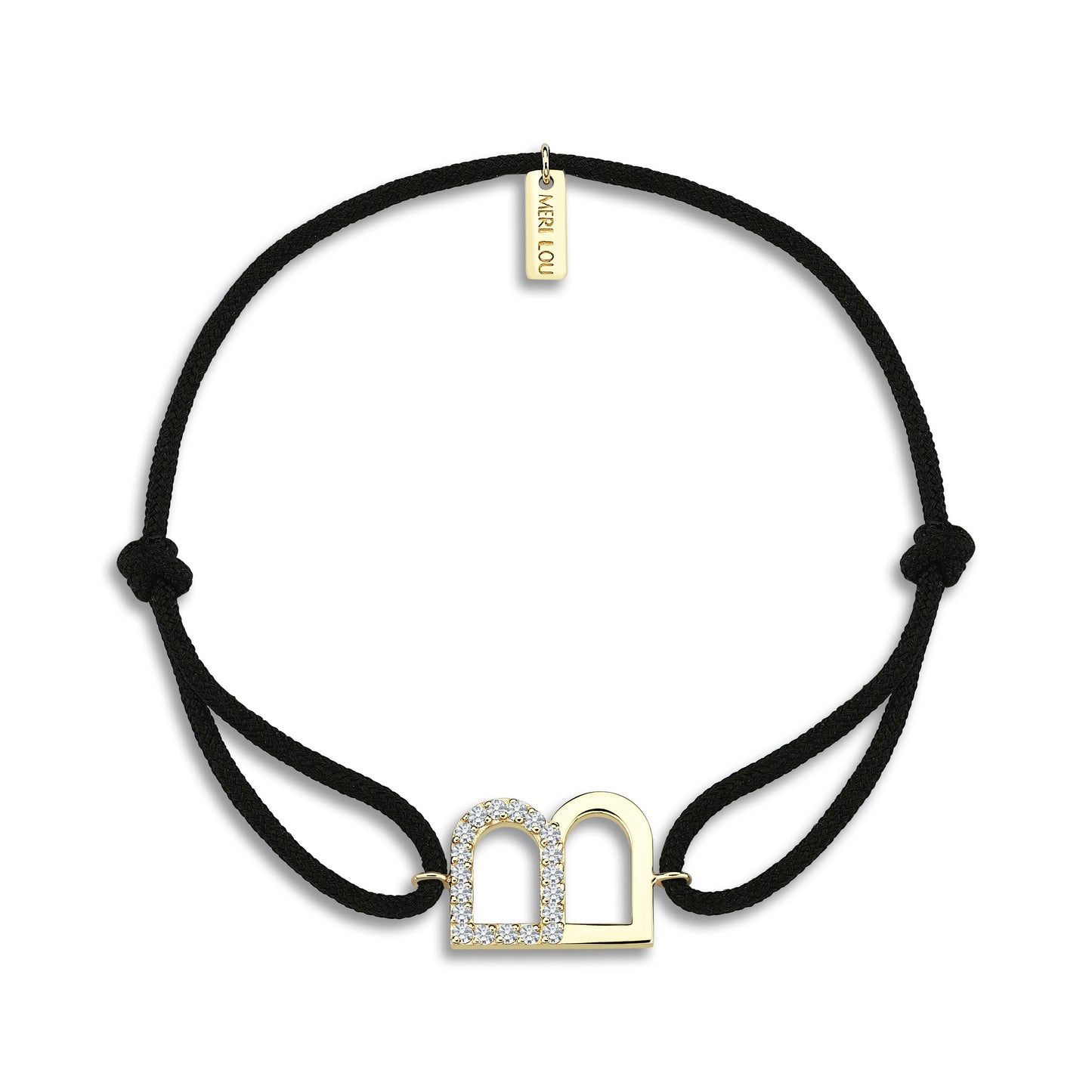 Diamond Initial Cord Bracelet