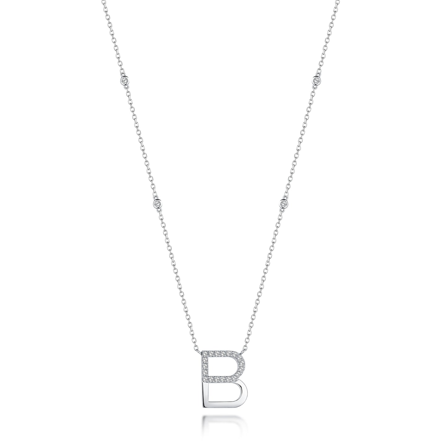 B Initial Diamond Necklace