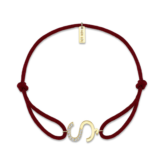 Diamond Ş Initial Cord Bracelet