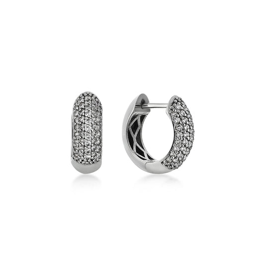 Pave Hoop Earrings