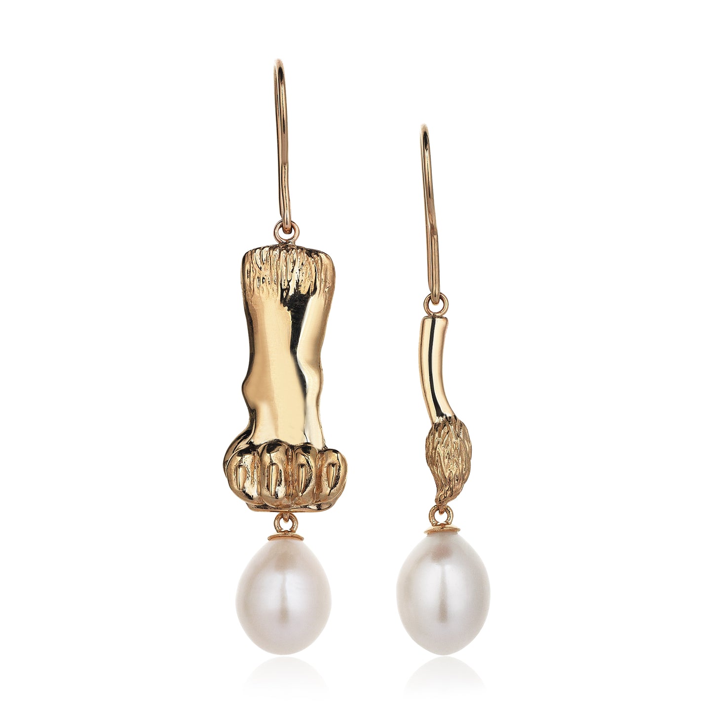 Lion Pearl Drop Earrings