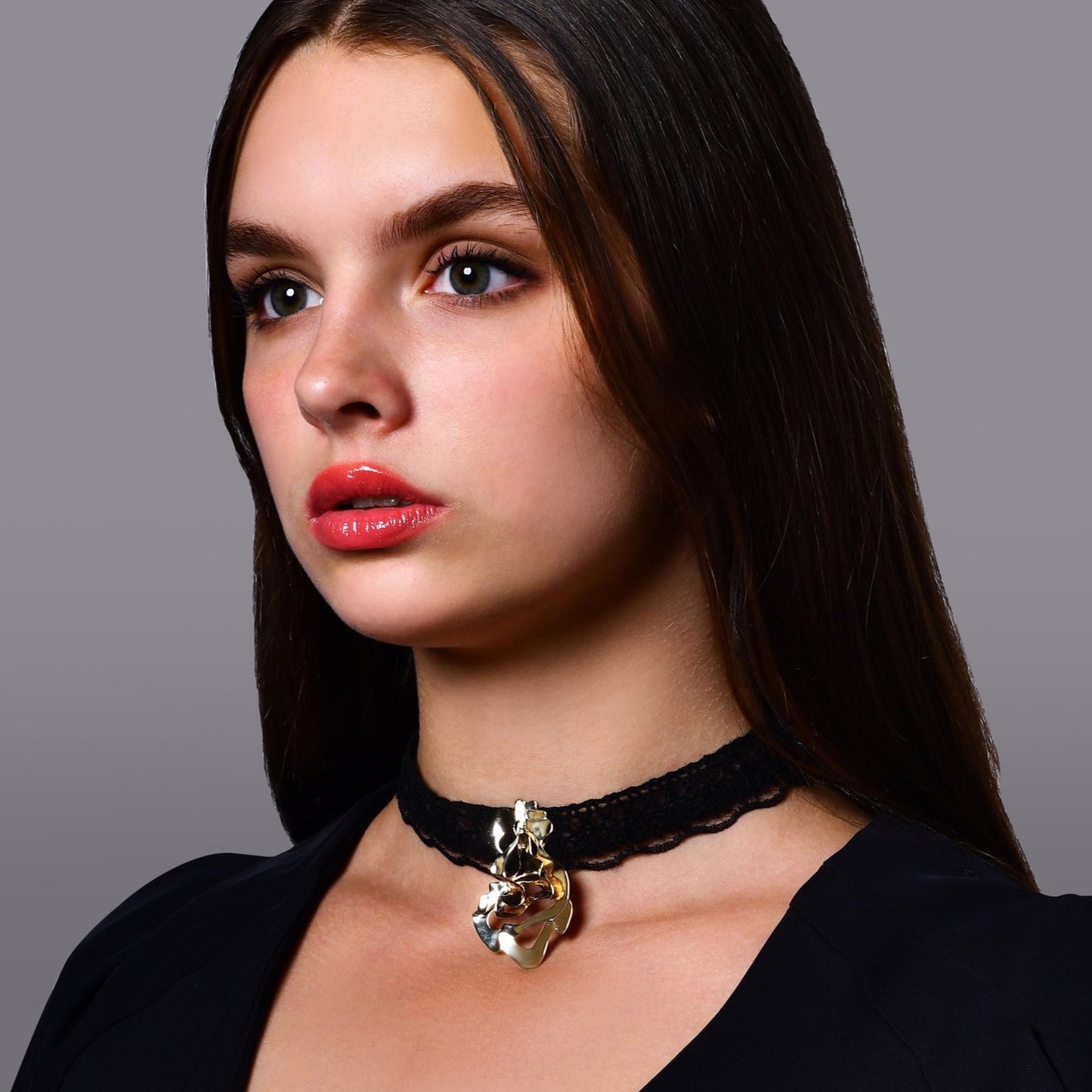 Jet Set Frill Lace Choker Necklace