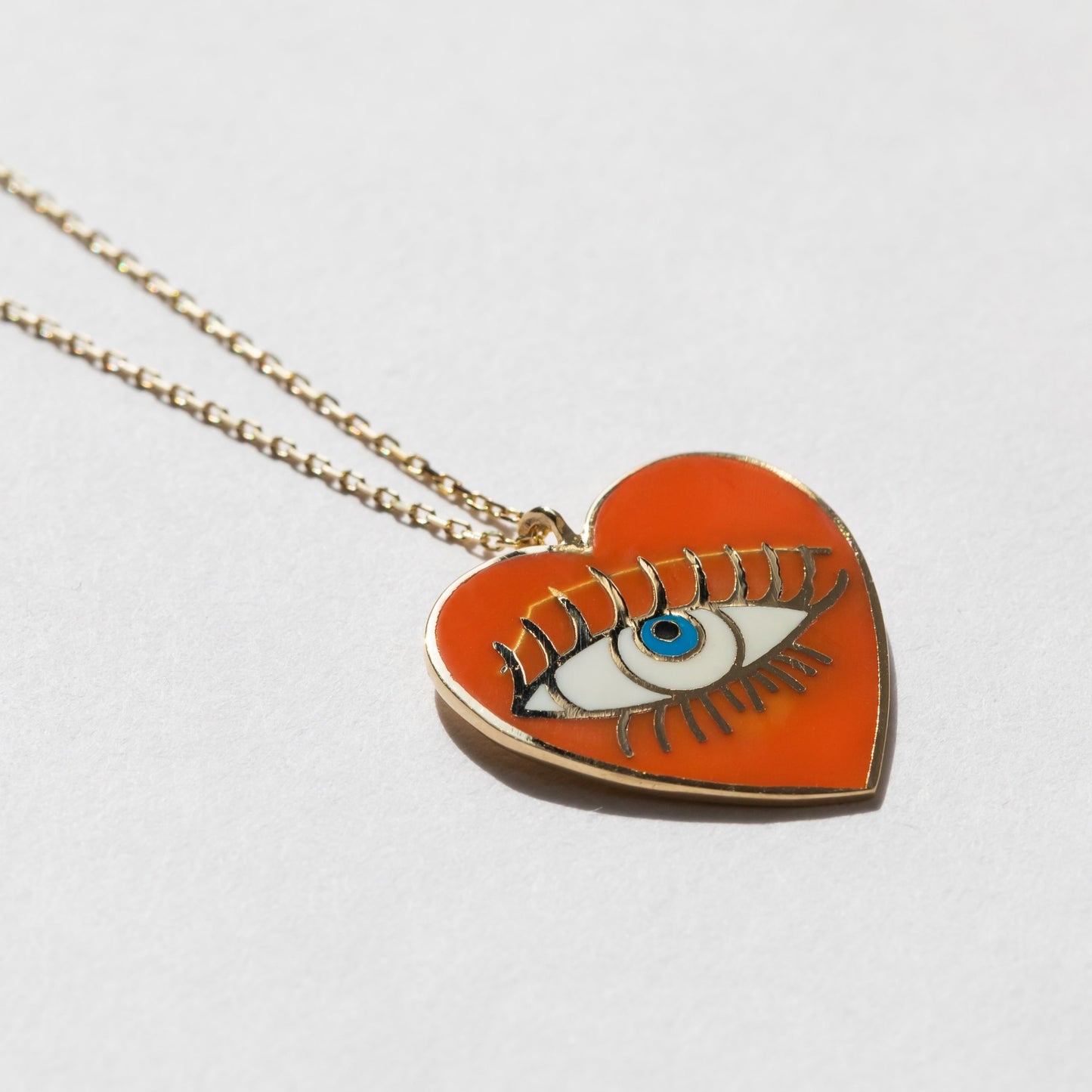 Eye Inside Heart Pendant Necklace