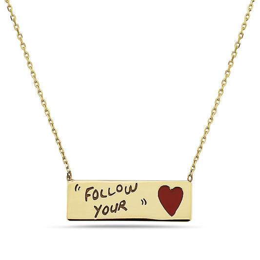 Follow Your Heart Bar Necklace