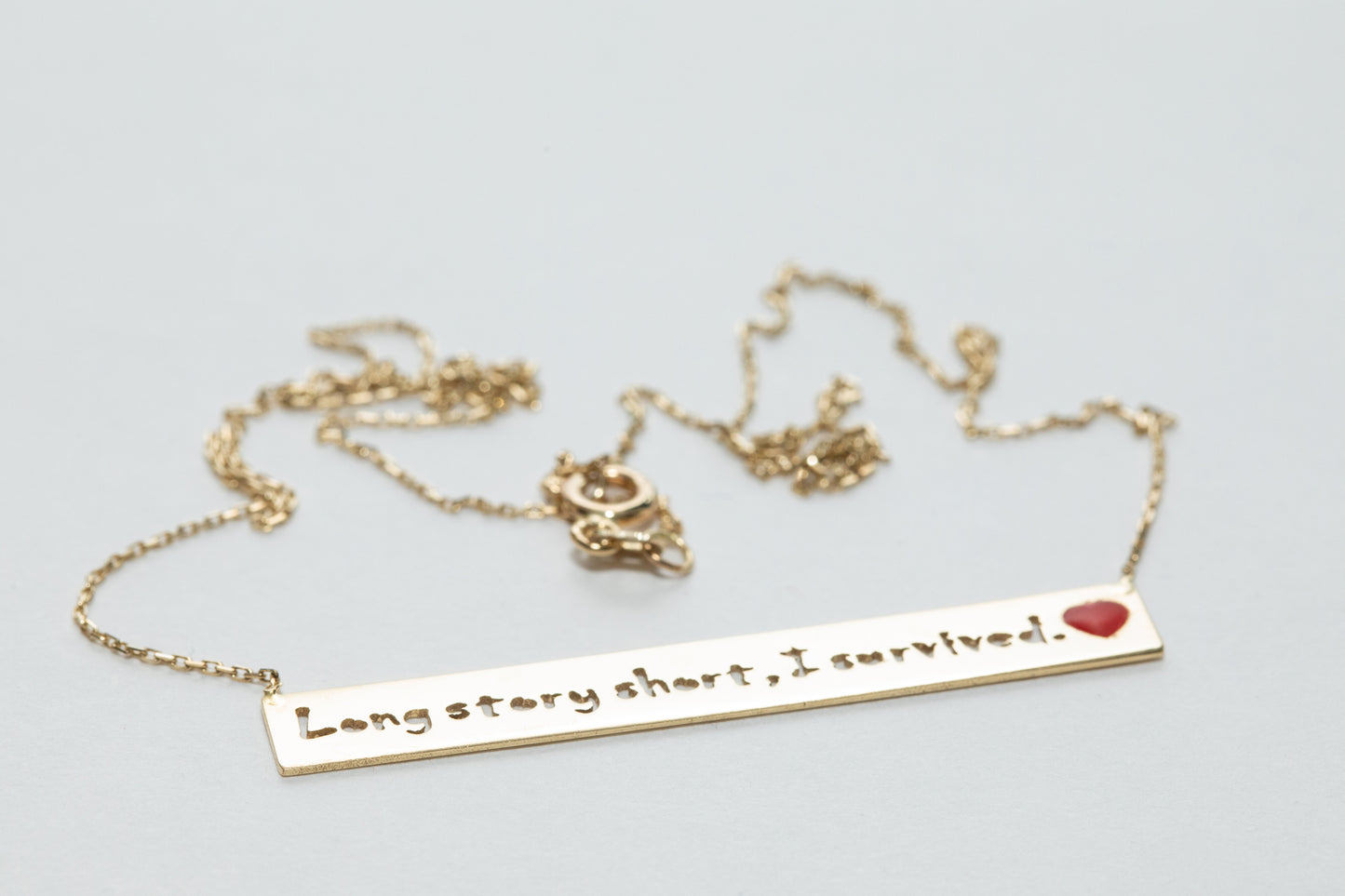 Long Story Short I Survived Bar Necklace