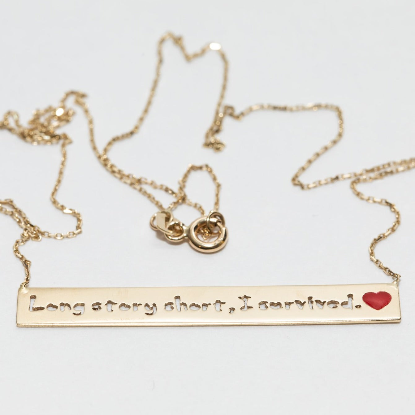 Long Story Short I Survived Bar Necklace