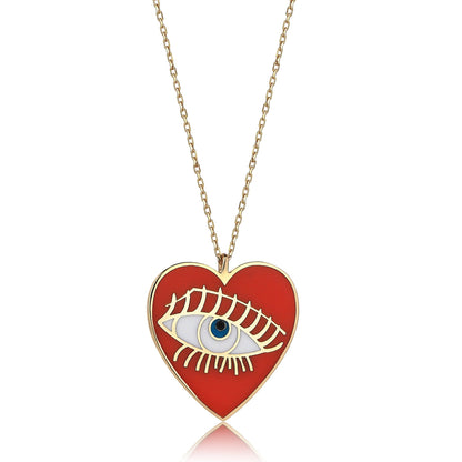 Eye Inside Heart Pendant Necklace