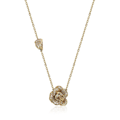 Rose And Thorn Necklace With Diamonds