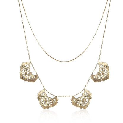 Autumn Leaves Double Chain Drop Necklace